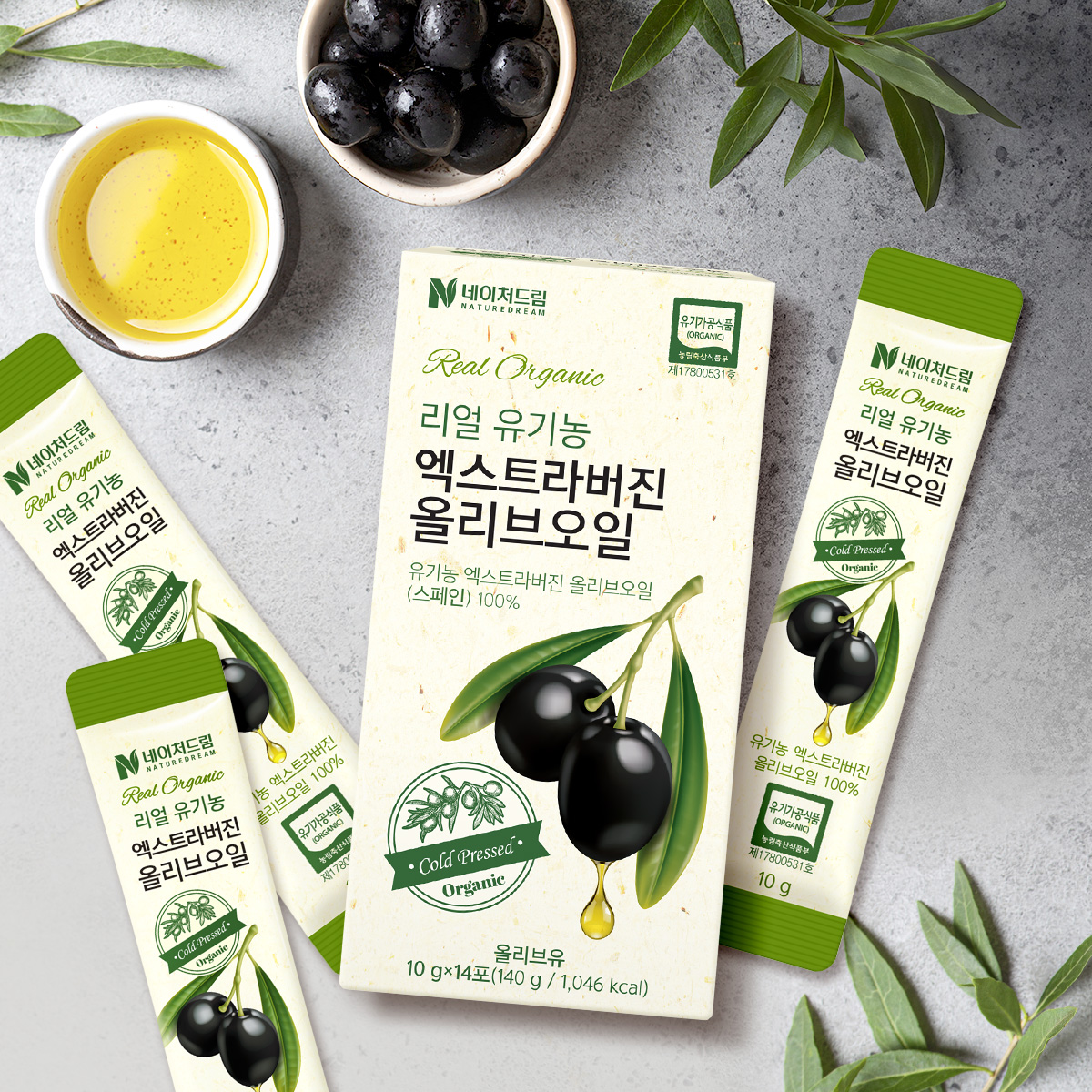 유기농 엑스트라버진 올리브오일 100% 스틱 6박스 올리브유 공복 냉압착 스페인 올레샷