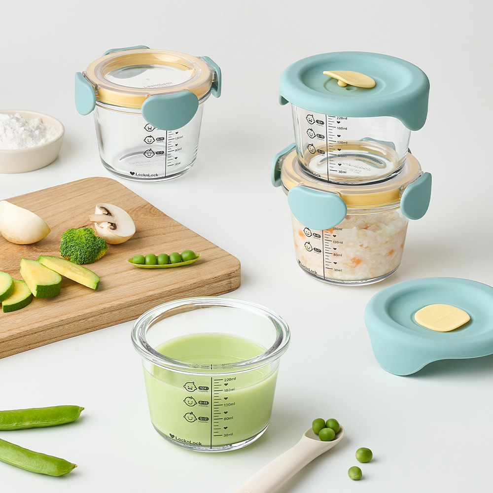 아이들을 위한 실리콘캡이 달린 락앤락 이유식 용기, 이렇게 좋아요!