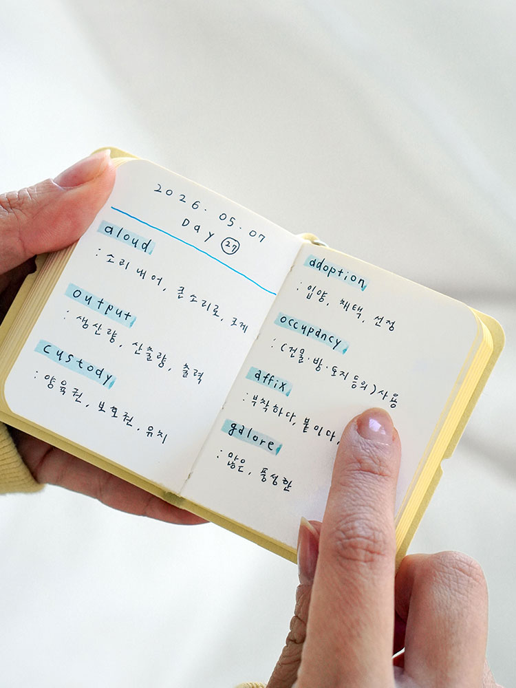 작고 귀여운 이야기 미니 키링 다이어리, 감사일기와 만년필이 함께하는 무지노트 추천!