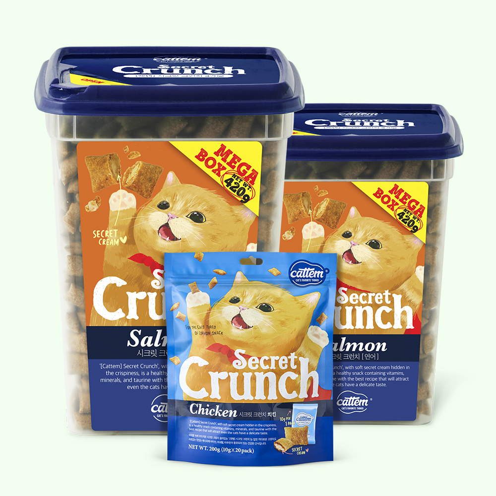 고양이 간식을 든든하게! 시크릿크런치 비스켓 연어와 치킨 세트 추천