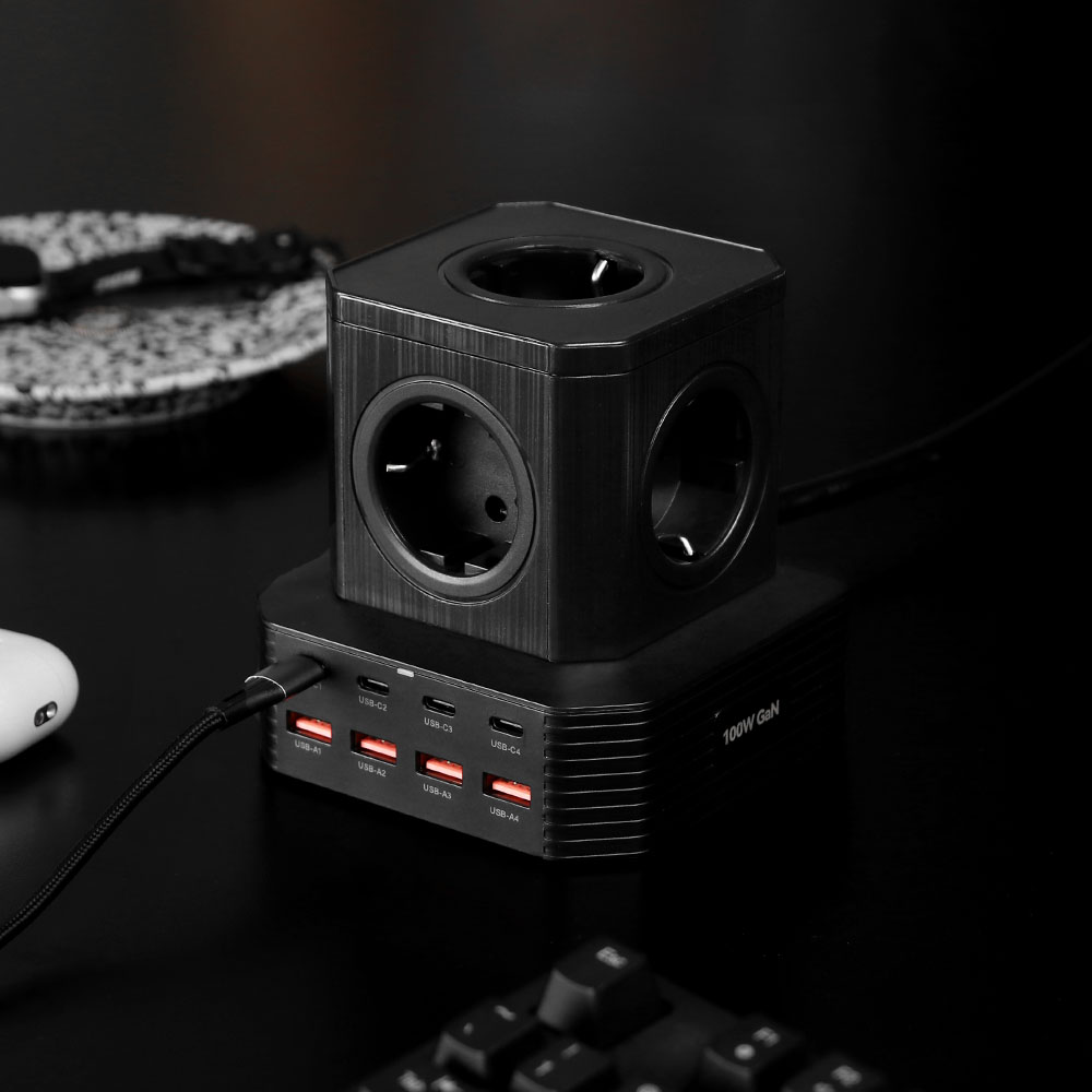 집에서도 빠르고 편리하게 충전하는 방법! 100W PD 초고속 8포트 멀티탭 충전기