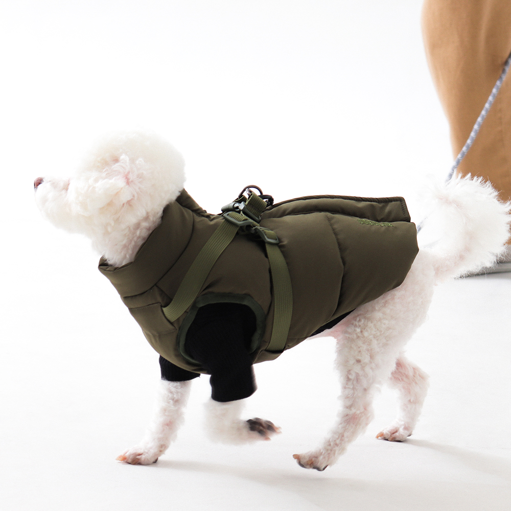 포근하고 따뜻한 강아지 겨울 조끼, 패딩 하네스 추천!