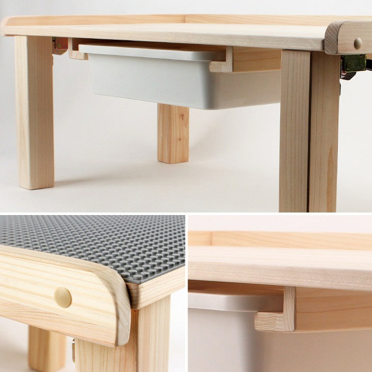 편백나무로 만든 접이식 레고 테이블, 집에서도 쉽게 사용할 수 있어요!