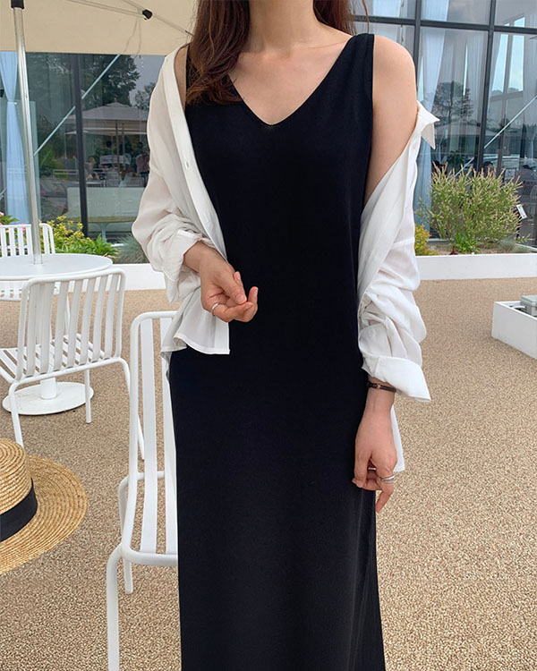 더운 여름날 시원하게 입기 좋은 고급 니트 롱 원피스 추천