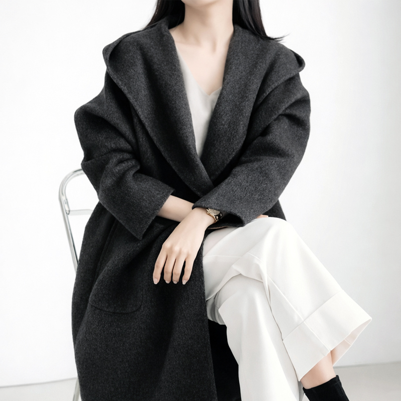 따뜻하고 멋스럽게! 겨울철 필수 아이템, 핸드메이드 후드 롱코트 추천