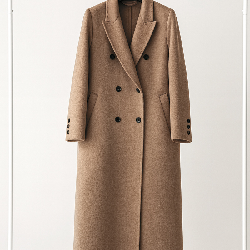 편안하게 입기 좋은 여성용 카멜 헤어 롱코트, 스타일리시하게 연출하세요!