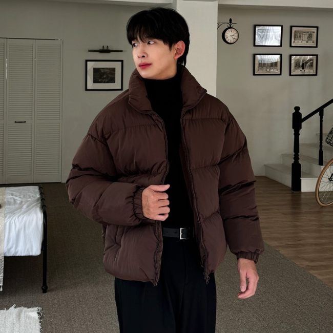 남성용 오버사이즈 웰론 하이넥 크롭 숏 패딩, 따뜻하게 입기 좋은 선택!