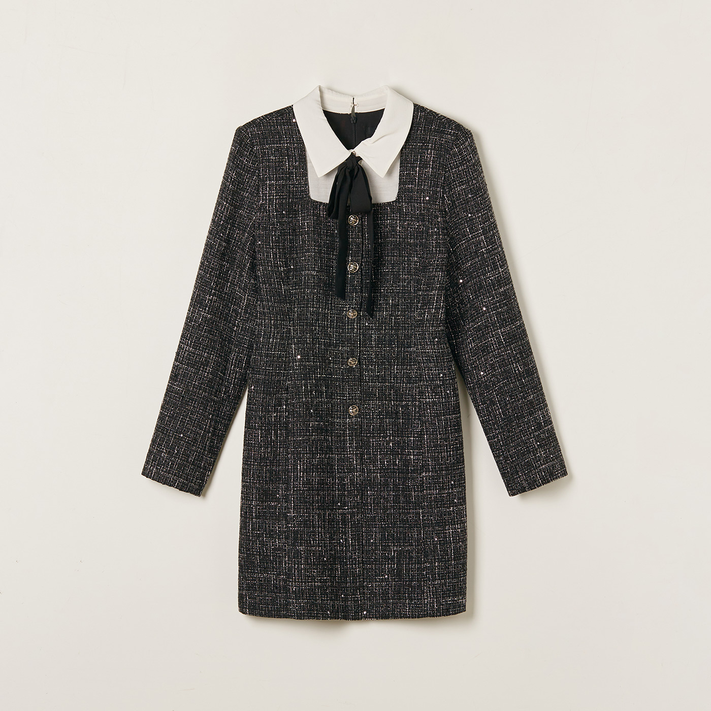 편하게 입기 좋은 트위드 미니 원피스, 로엠 매칭카라 디자인 추천!
