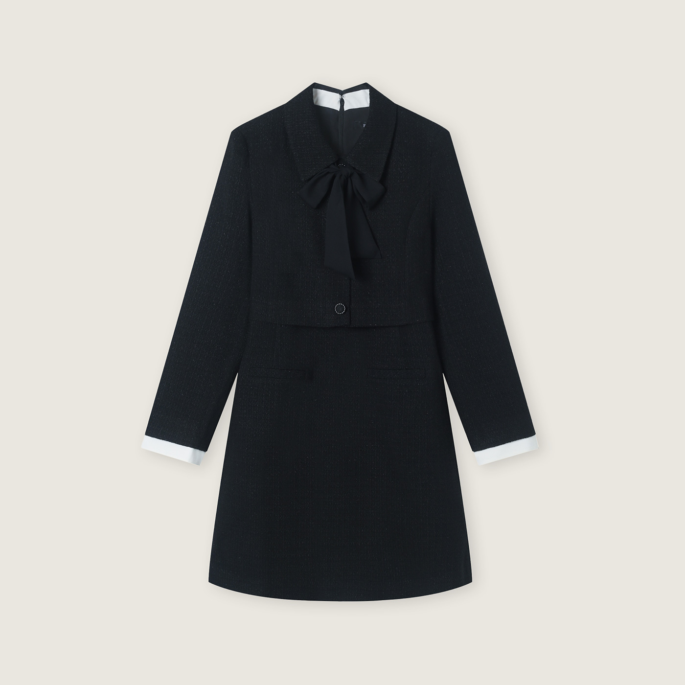 편하게 입기 좋은 로엠 카라 트위드 2in1 미니 원피스 추천!