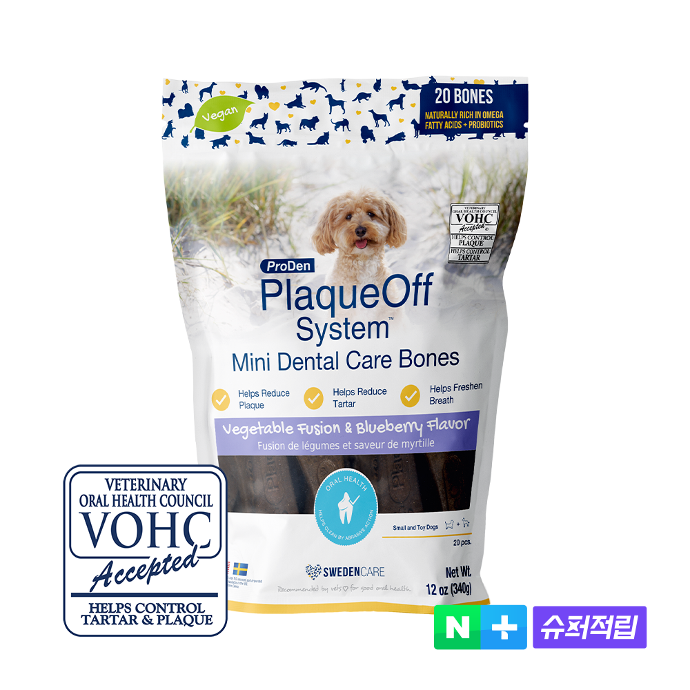 반려동물 건강을 위한 필수 아이템, 프로덴 덴탈 케어 미니 혼합야채와 블루베리