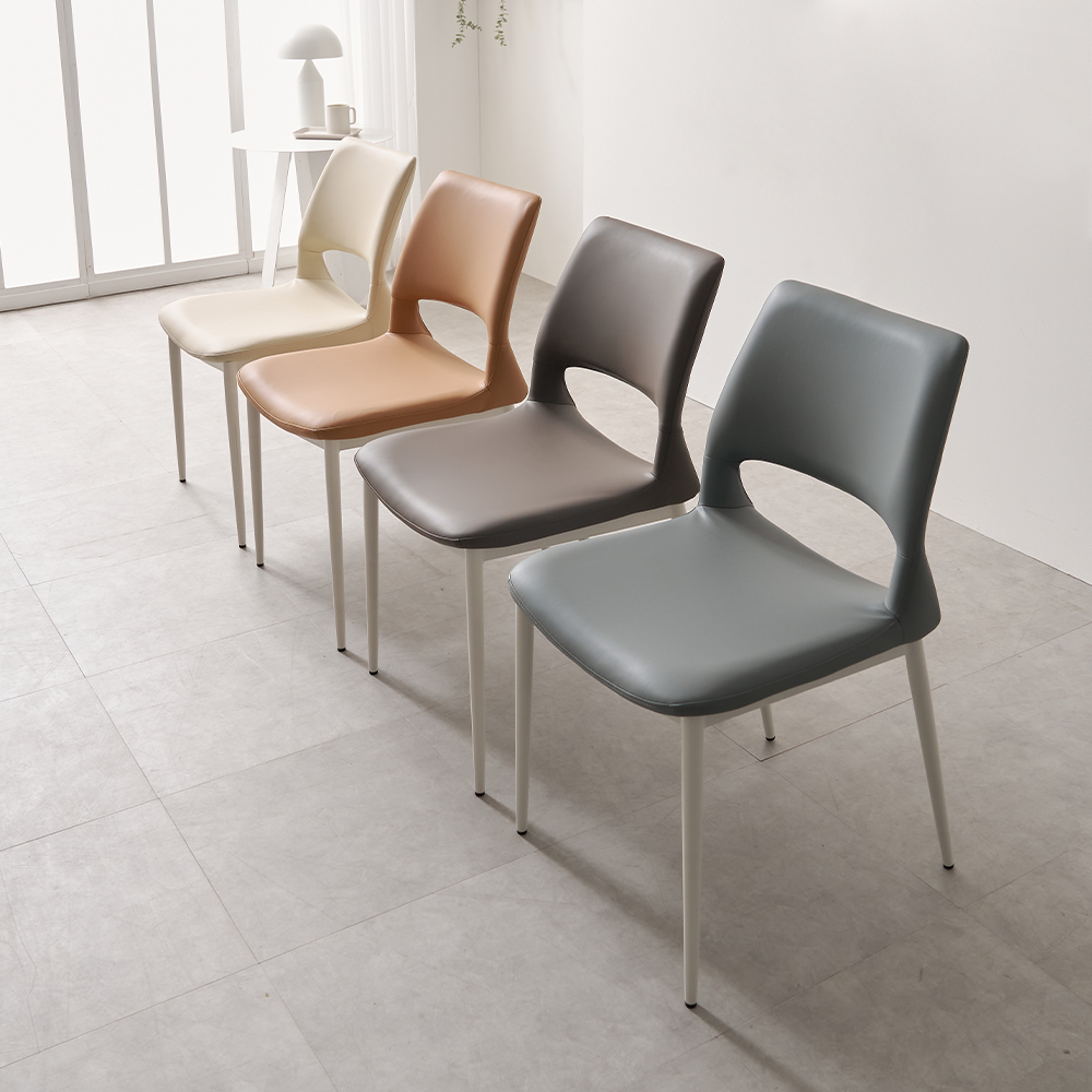 편안하게 앉을 수 있는 식탁 의자, 실리콘 가죽 등받이로 더 편안하게