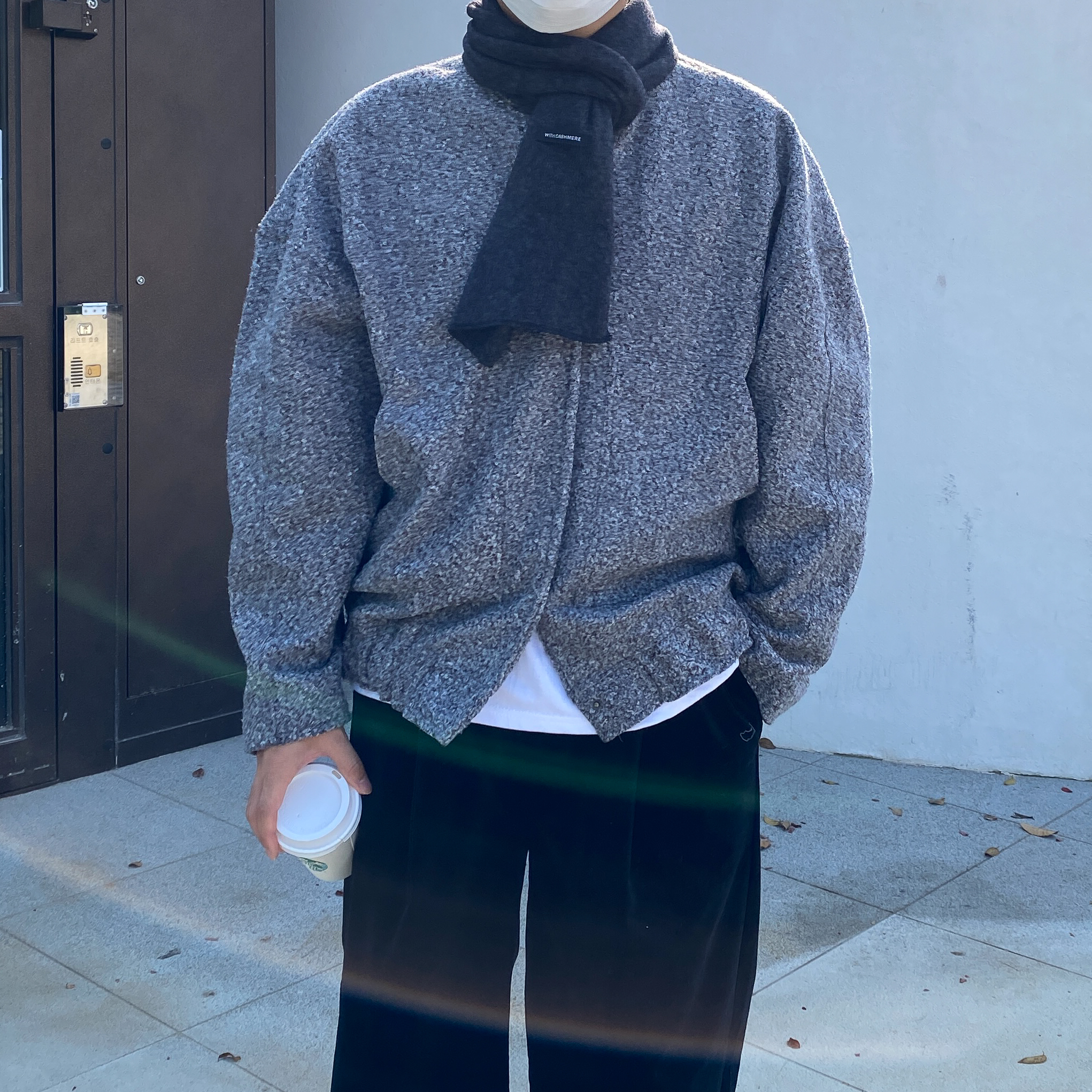 남성용 캐시미어 숏 머플러, 따뜻하고 부드러운 겨울 액세서리 추천