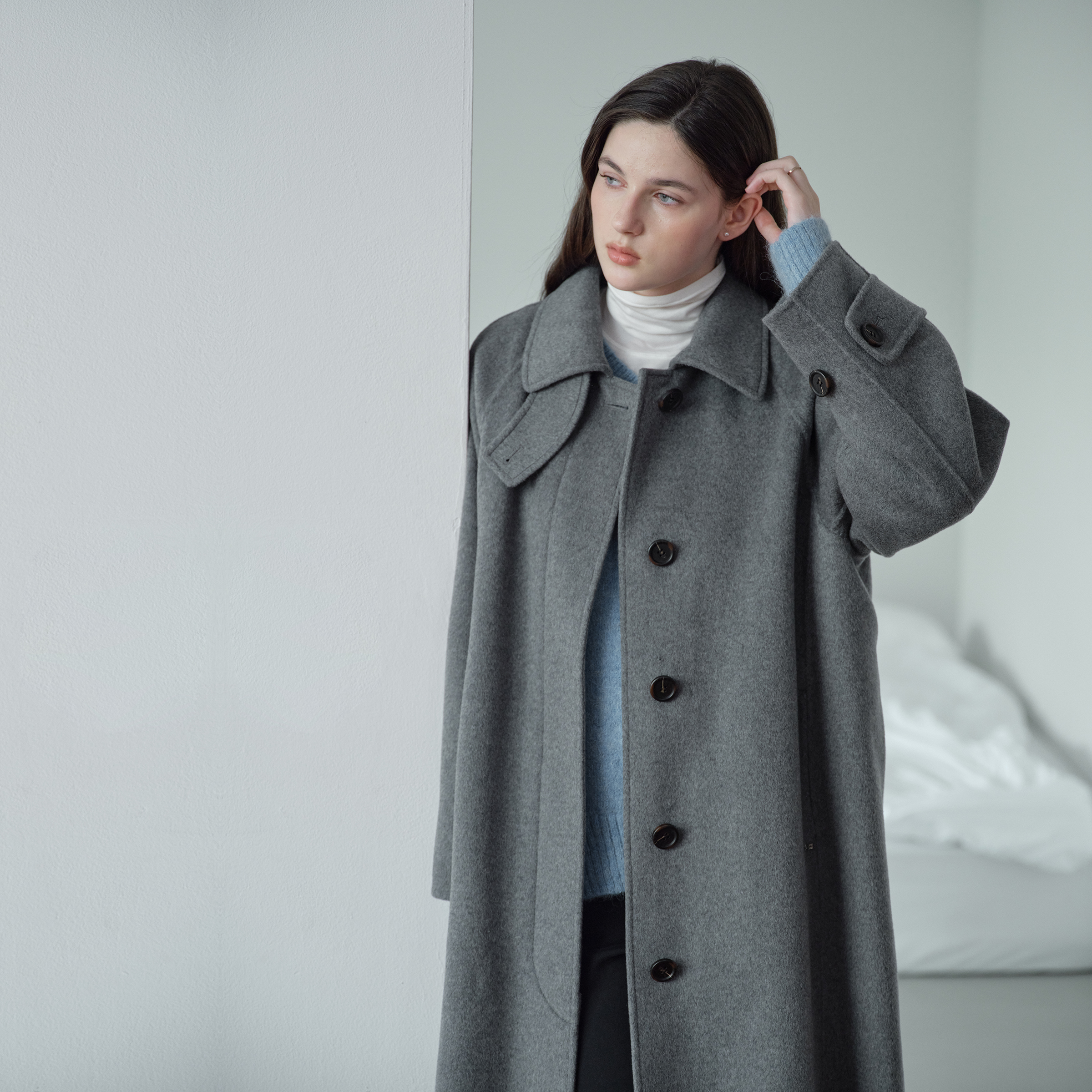 포근하고 세련된 울 캐시 발마칸 롱코트, 이렇게 입어보세요!