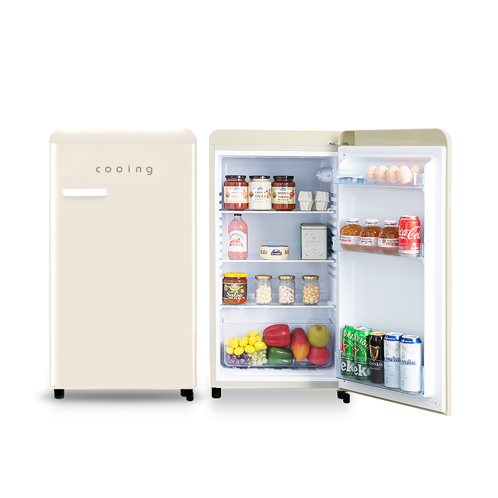 작고 귀여운 레트로 냉장고, 집이나 사무실 어디든 딱 좋아요!