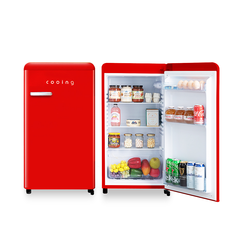 작고 귀여운 레트로 냉장고, 집이나 사무실 어디든 딱 좋아요!