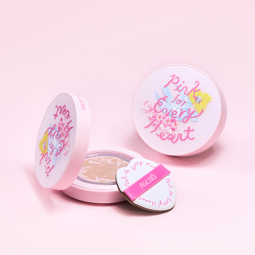 쉽고 빠르게 피부를 가꾸는 핑크 포 에브리 하트 에디션 에센스 팩트와 퍼프 소개