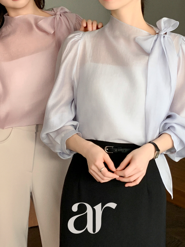 편하게 입기 좋은 리본 타이 소매 블라우스, 어떤 느낌일까?
