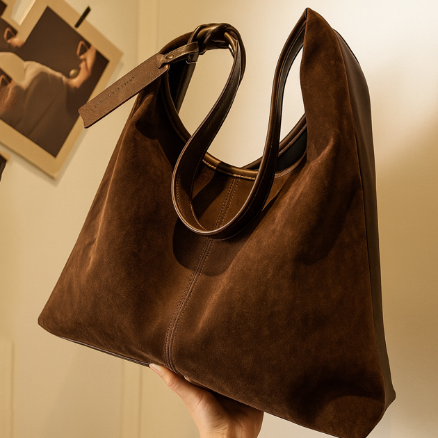 일상 속 멋스러움을 더하는 빈티지 브라운 스웨이드 토트백 추천