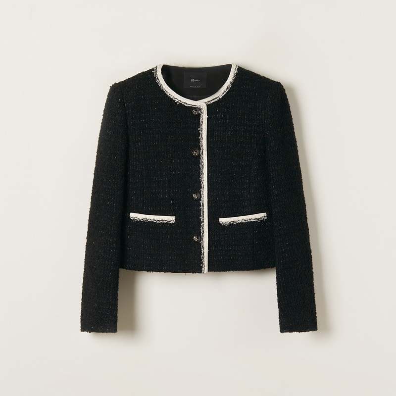 편안하게 입기 좋은 배색 트위드 자켓, 로엠 제품 추천해요!