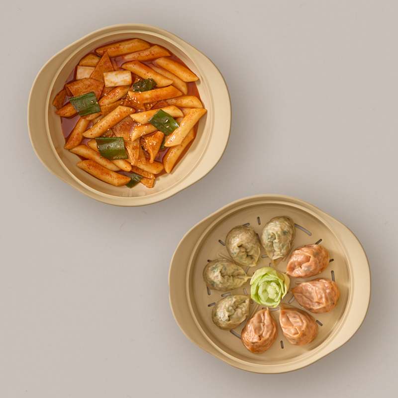 전자레인지로 간편하게 야채와 만두를 찌는 실리콘 찜기 추천!