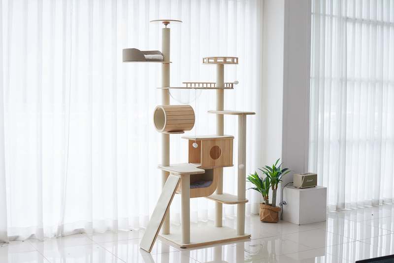집에서 즐기는 고양이의 휴식 공간! 원목 캣폴 갤럭시캣타워 소개