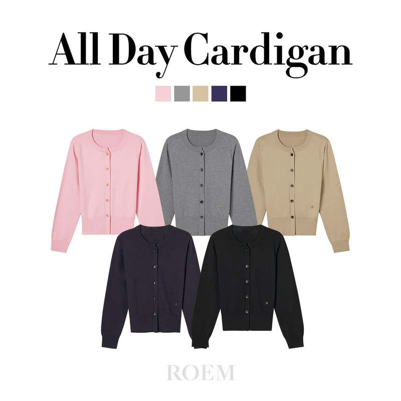 편하게 입기 좋은 라운드넥 가디건, 이번에 하나 장만해보세요!