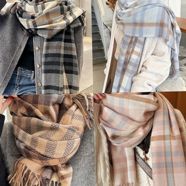 따뜻하고 멋스럽게! 체크 패턴 캐시미어 목도리로 겨울을 준비하세요