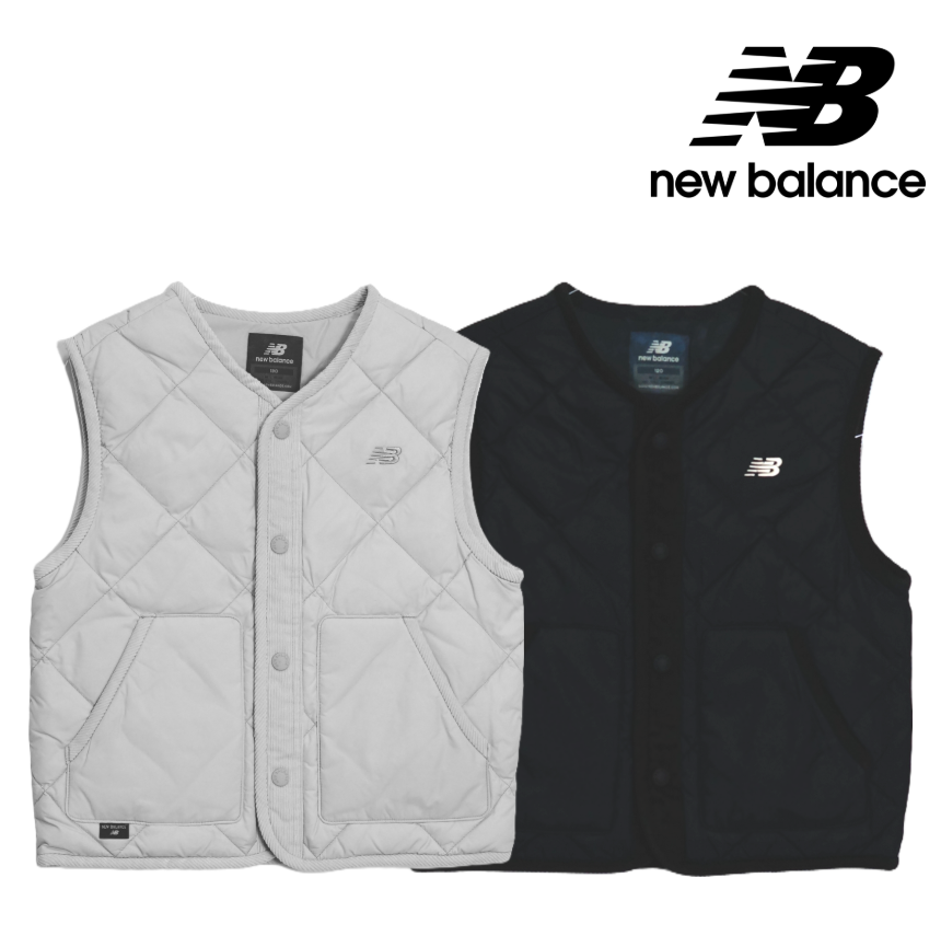 아이들을 위한 따뜻하고 가벼운 겨울 조끼, 뉴발란스 키즈 에센셜 퀄팅 로고 패딩