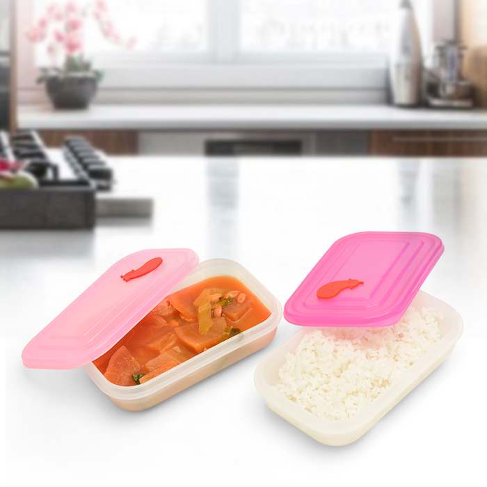 집에서 간편하게 밥을 데우는 실리콘 용기, 정말 편리하네요!