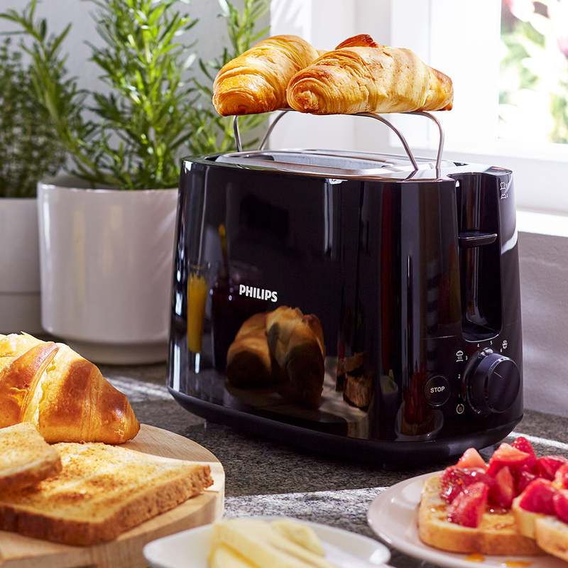 일상에 딱 맞는 필립스 데일리 컬렉션 토스터기, 블랙으로 깔끔하게 준비하세요!