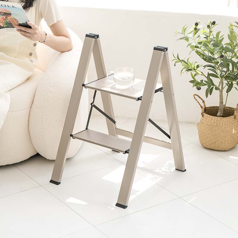 가정에서 간편하게 쓰는 접이식 알루미늄 사다리, 2단 이동 작업대 소개