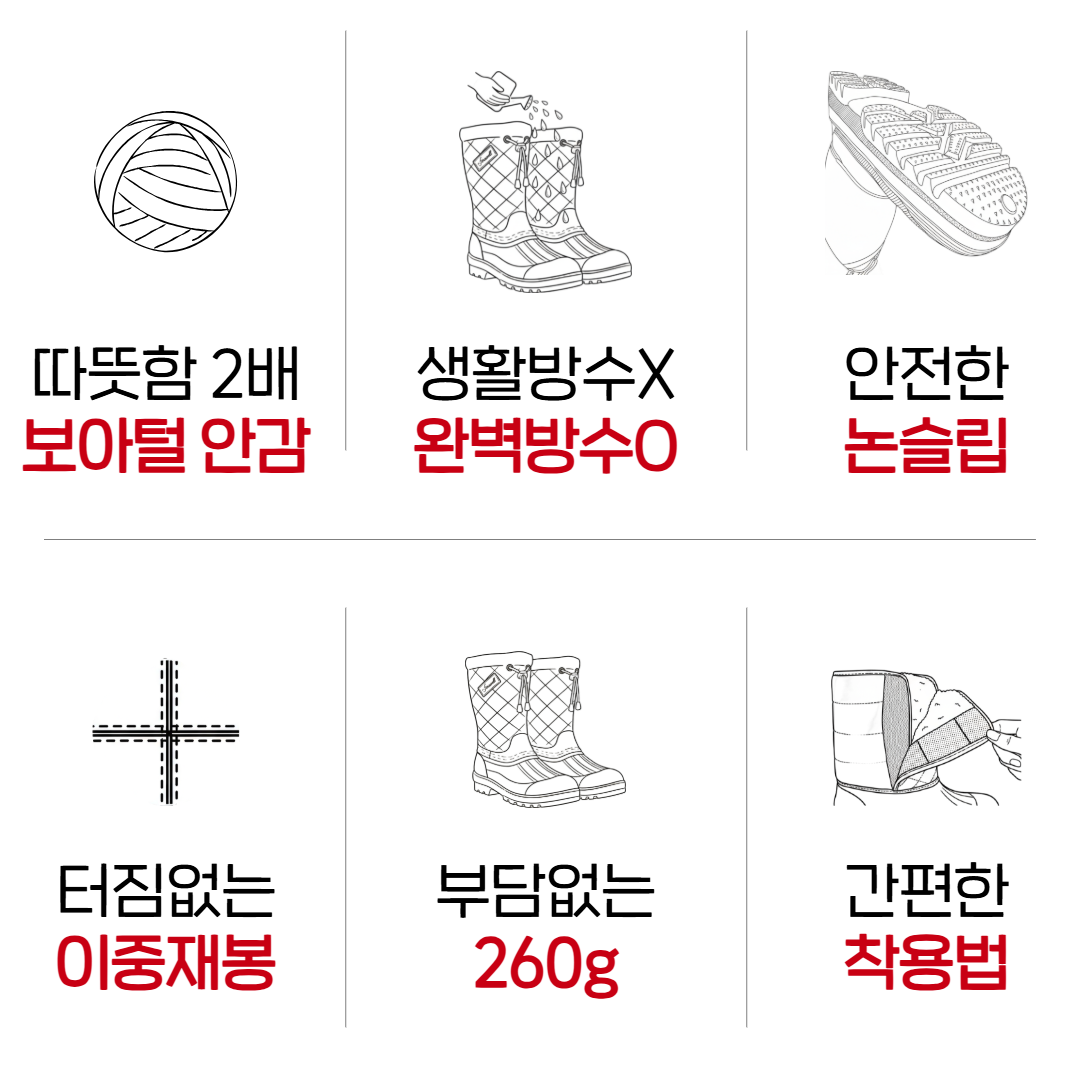 따뜻하고 가벼운 방한 부츠, 이제 걱정 없이 신어요!