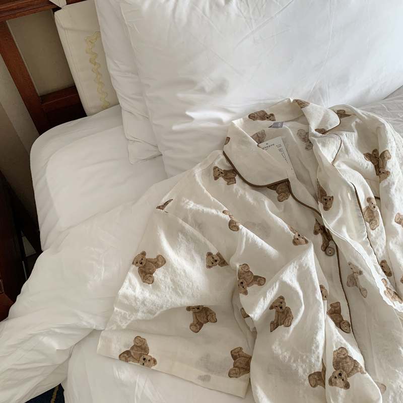 귀엽고 편안한 곰돌이 여름 잠옷, 집에서 즐기기 딱 좋아요!