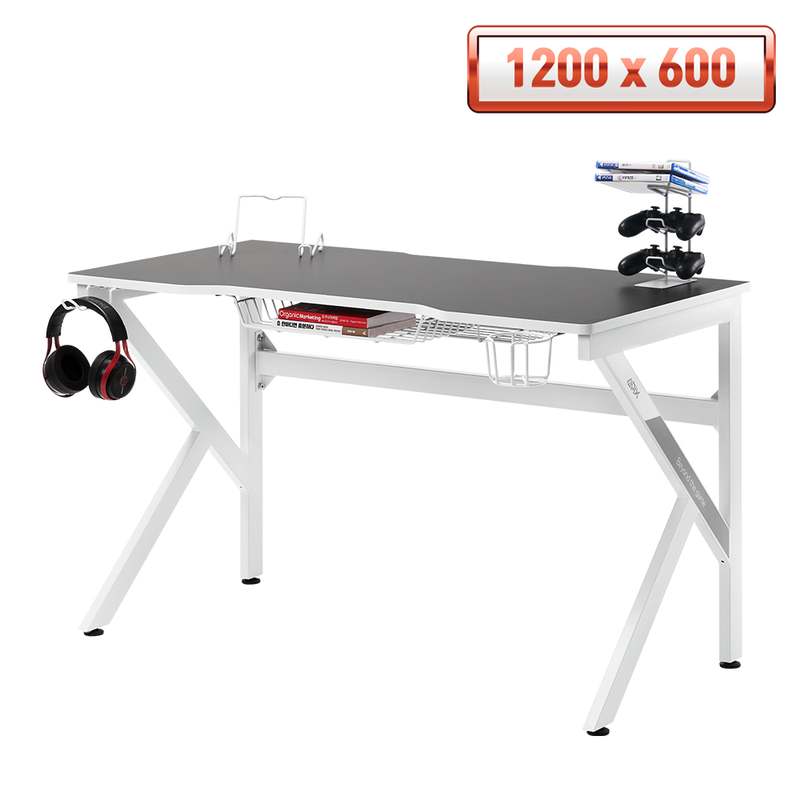 혼자 쓰기 딱 좋은 게이밍 책상, 깔끔한 화이트 컬러로 선택하세요!