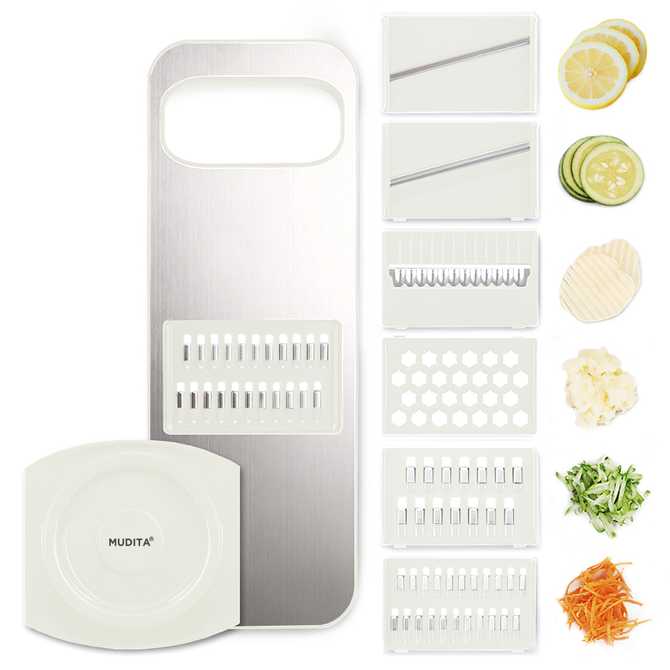 냉장고에 딱 붙는 스테인리스 채칼 세트, 간편하게 야채 썰기!