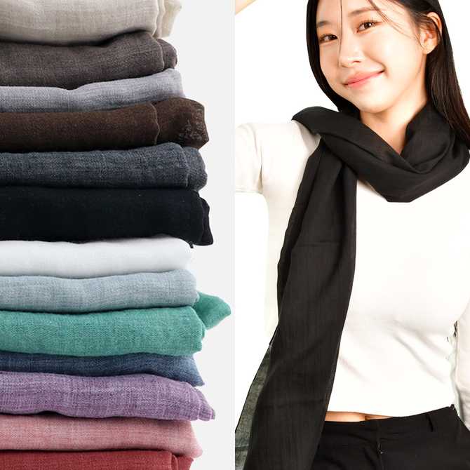봄과 가을에 딱인 면 무지 거즈 스카프, 쉽게 연출하는 방법 알려드릴게요