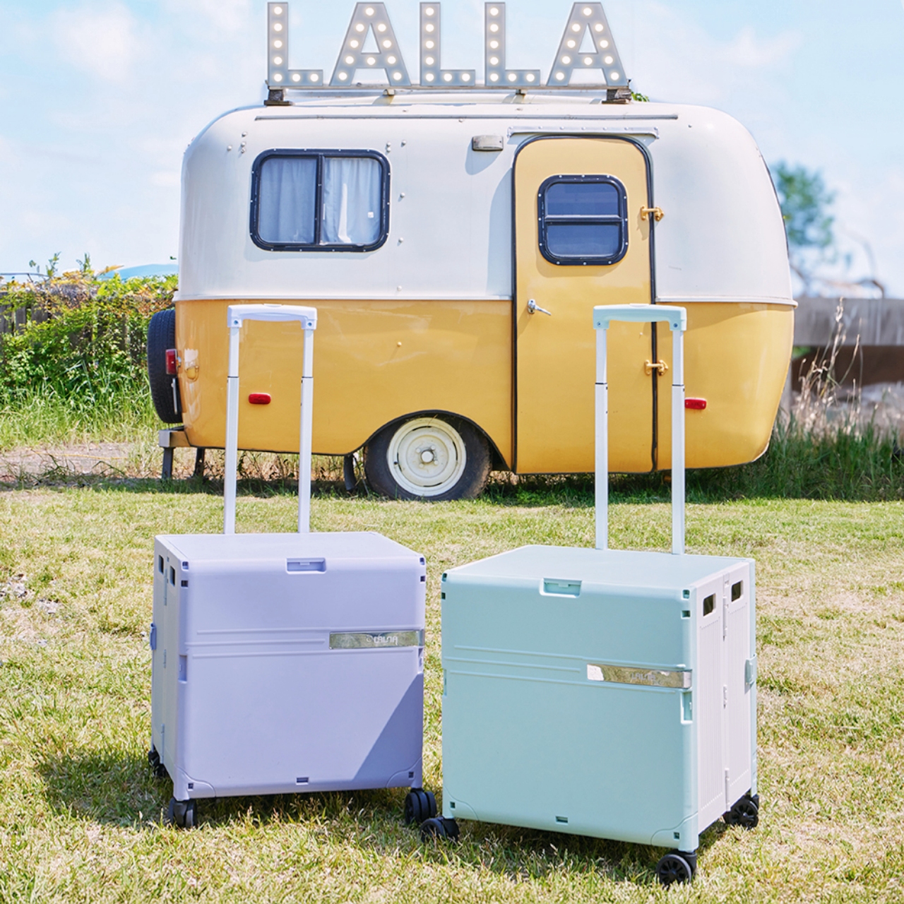 랄라 접이식카트 박스 시장 장바구니캐리어 마트 손수레 핸드 쇼핑 폴딩카트 4바퀴L