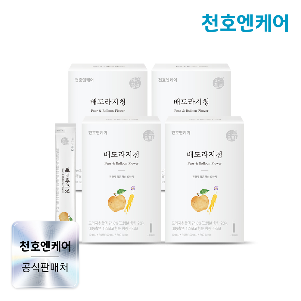 천호엔케어 국산 생 도라지 약도라지 배도라지청 스틱 30포, 4개