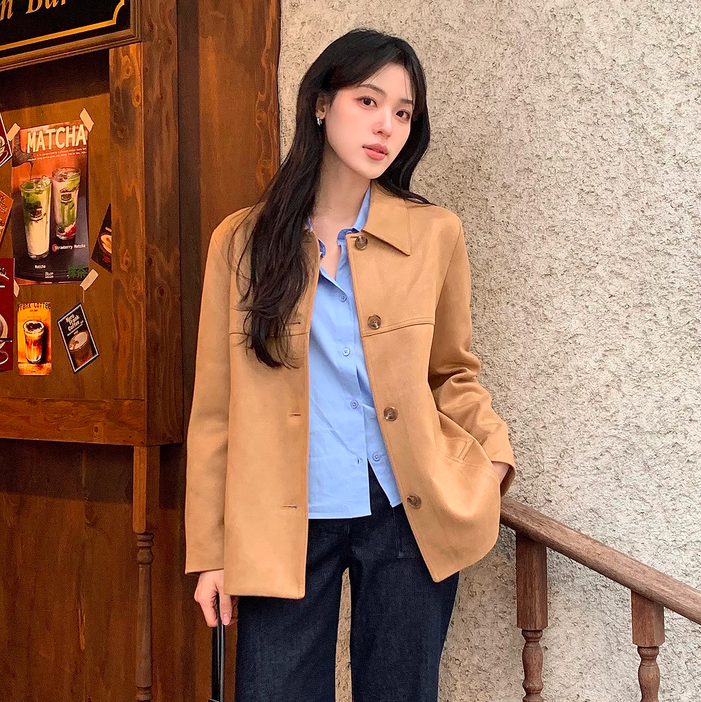 편하게 입기 좋은 스웨이드 자켓, 클라비스 제품 추천해요!