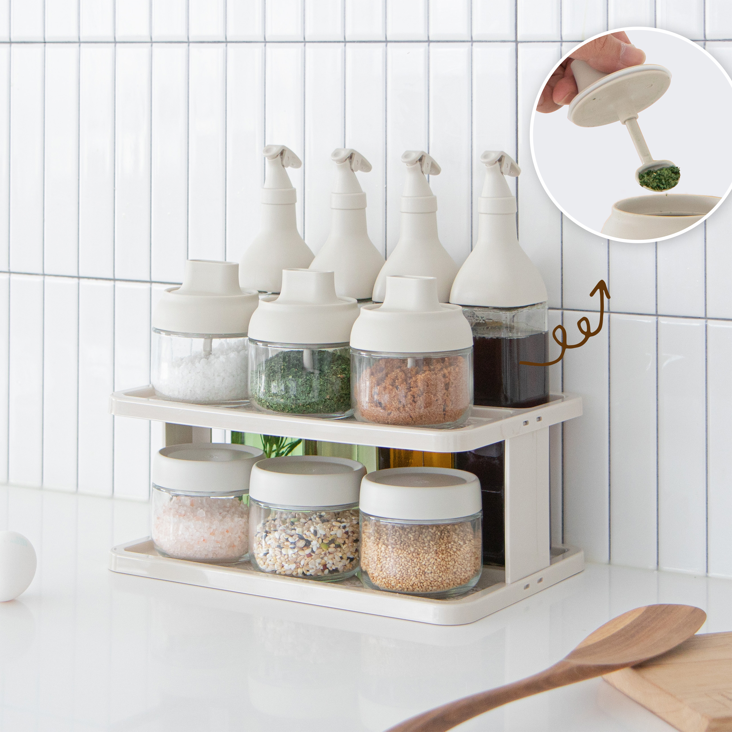 가정에서도 손쉽게! 라라밤 올인원 밀폐 유리 양념통 세트로 주방 정리 끝내기