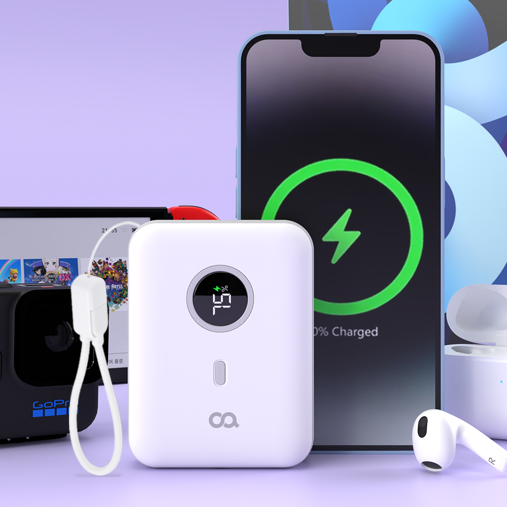 휴대하기 편한 10000mAh 보조배터리로 언제 어디서든 충전 걱정 끝!