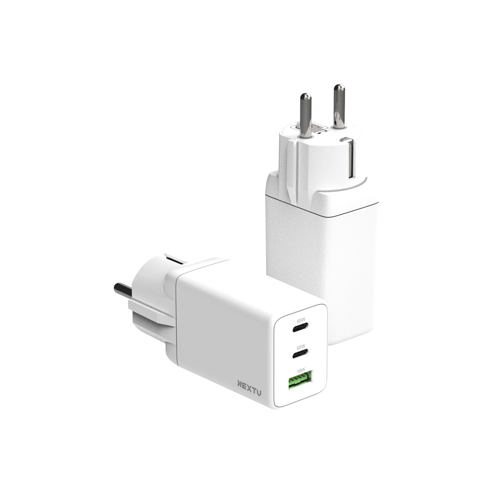 가볍고 빠른 충전, 넥스트유 65W 3포트 USB PD PPS GaN 초고속 충전기 소개