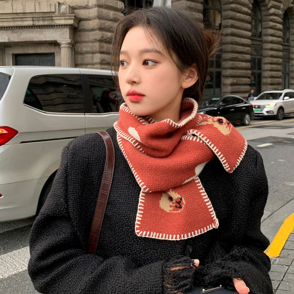 포근하고 귀여운 여자 울 목도리, 미니 숏 니트 머플러 추천!