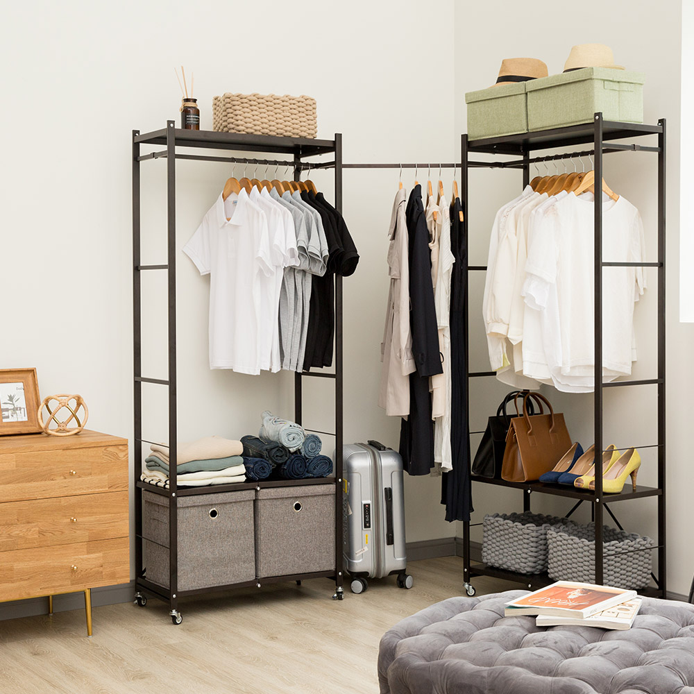 조립 걱정 없이 바로 쓰는 드레스룸 시스템행거, 두 개 주문하면 모션봉도 함께!