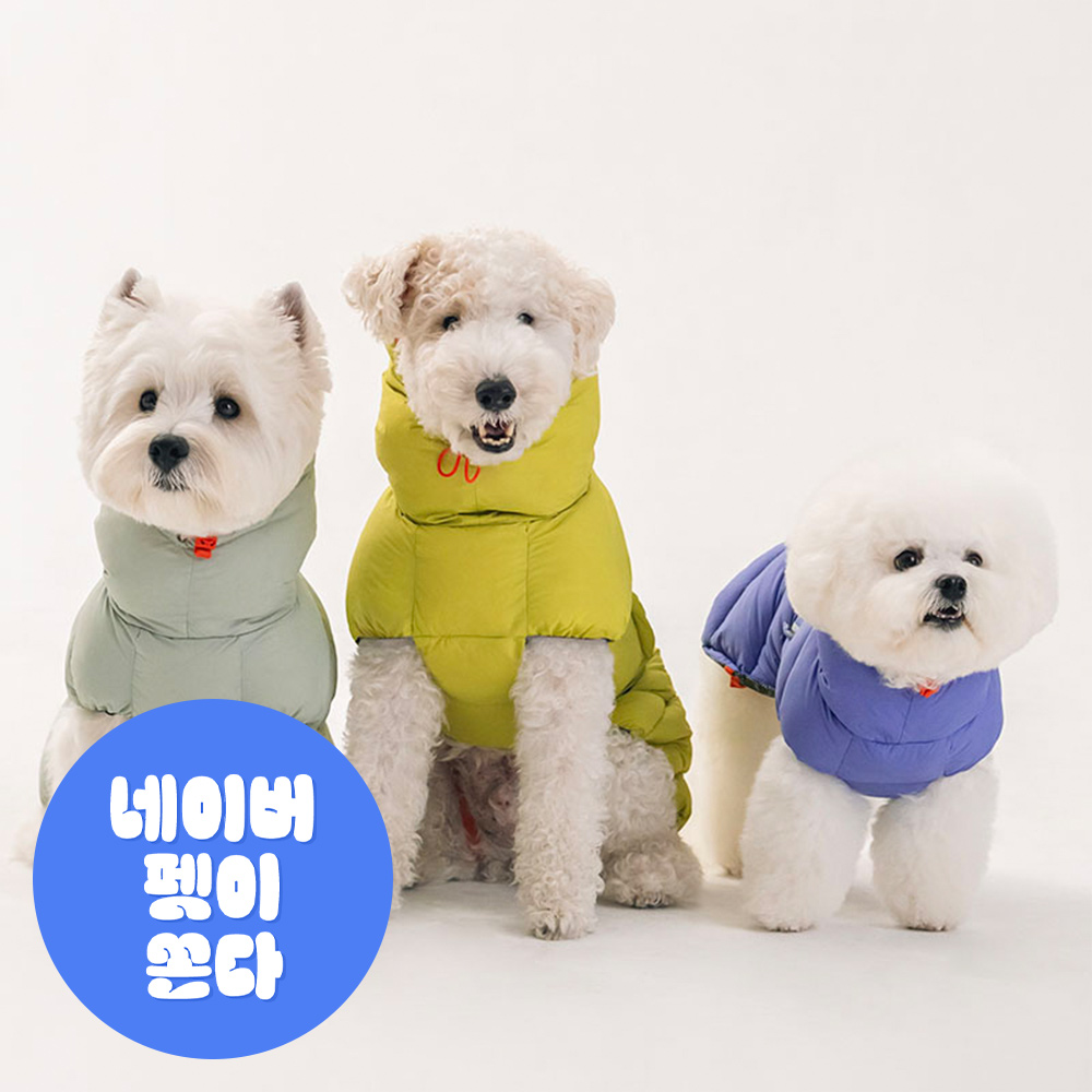 강아지 겨울철 따뜻하게! 라임 컬러 패딩 조끼 추천
