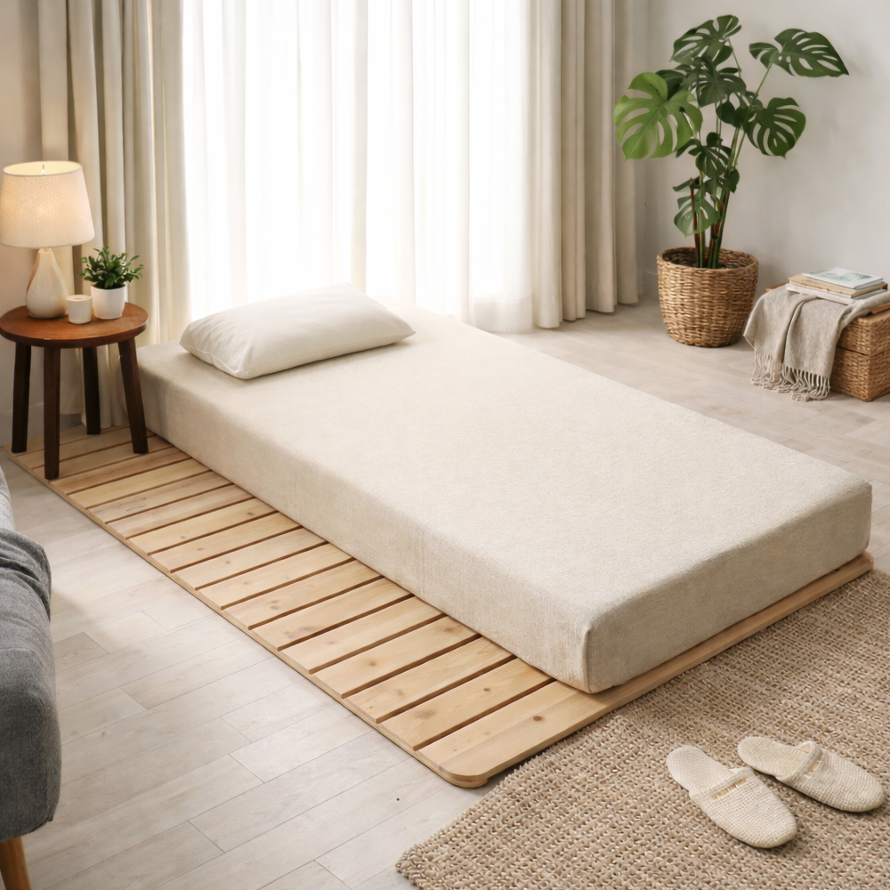 편백나무로 만든 침대 프레임과 원목 깔판, 매트리스 받침대 추천