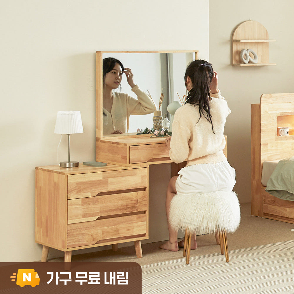 편하게 사용할 수 있는 확장형 수납 화장대 세트, 거울까지 포함된 제품 소개