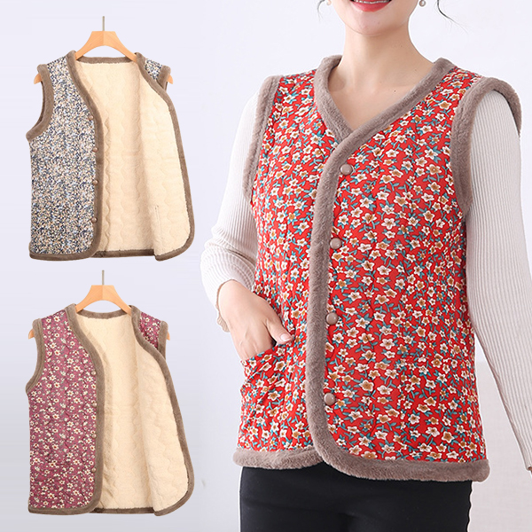 따뜻하고 귀여운 꽃무늬 조끼로 겨울철 스타일 업! 엄마와 할머니도 좋아하는 누빔 캠핑 베스트 추천