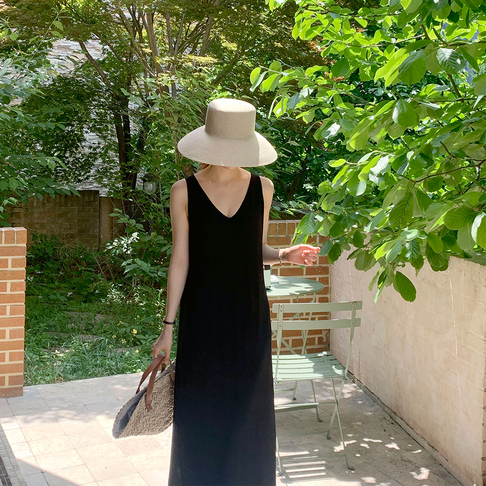 더운 여름날 시원하게 입기 좋은 고급 니트 롱 원피스 추천