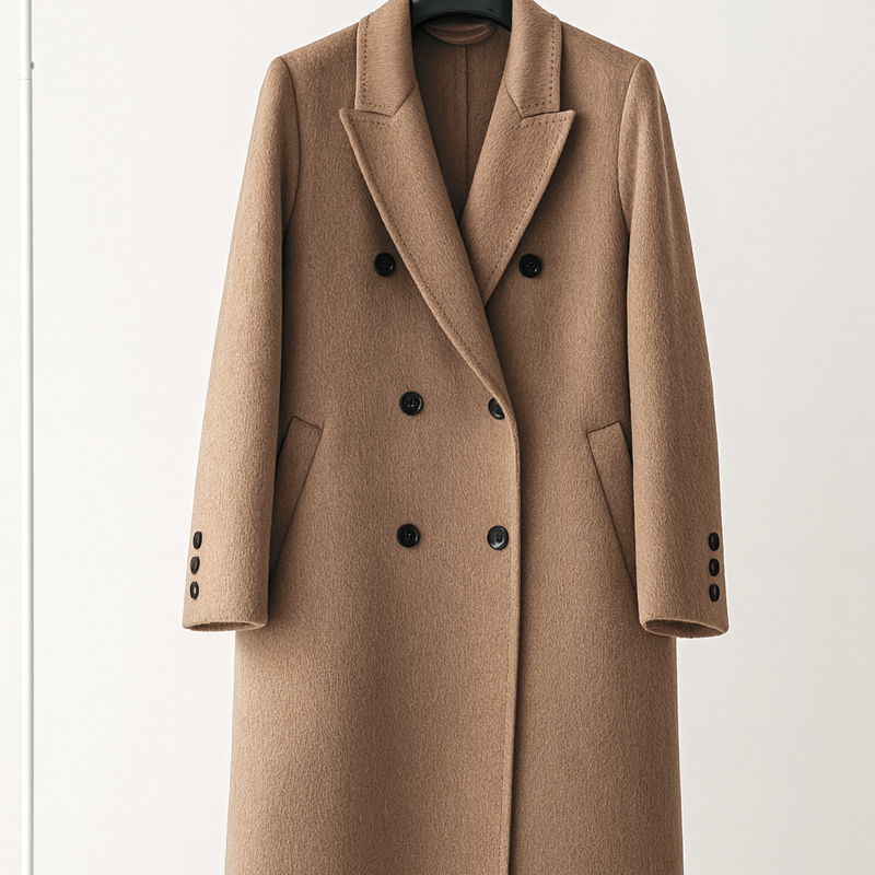 편안하게 입기 좋은 여성용 카멜 헤어 롱코트, 스타일리시하게 연출하세요!